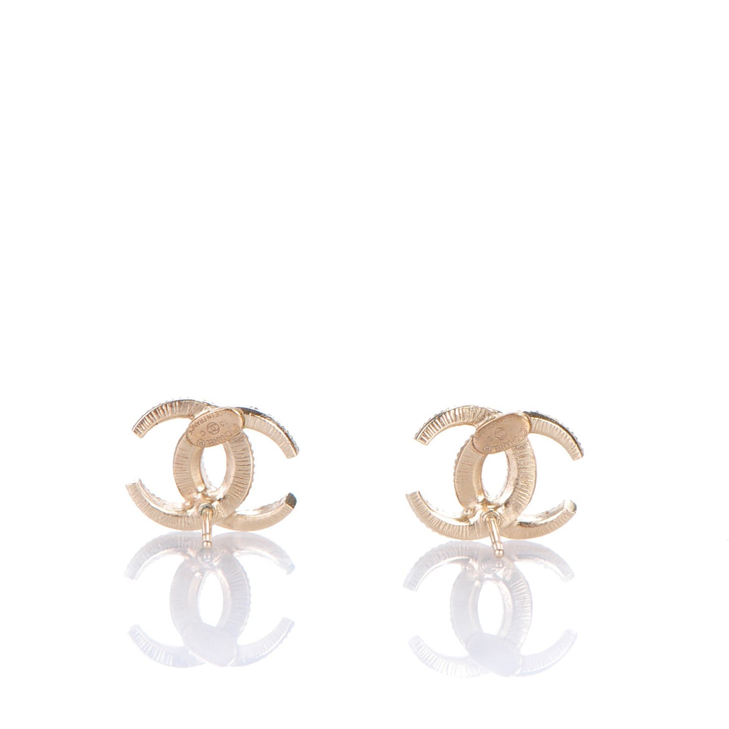 Crystal CC Moon Earrings Gold
