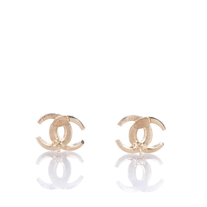 Chanel Crystal CC Moon Earrings Gold 3 of 5