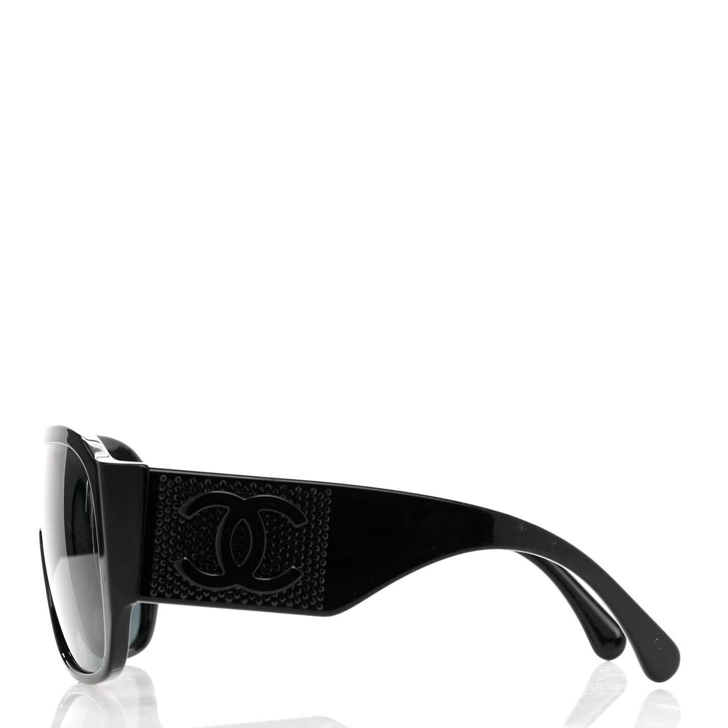 Acetate Crystal CC Shield Sunglasses 5466-B-A Black