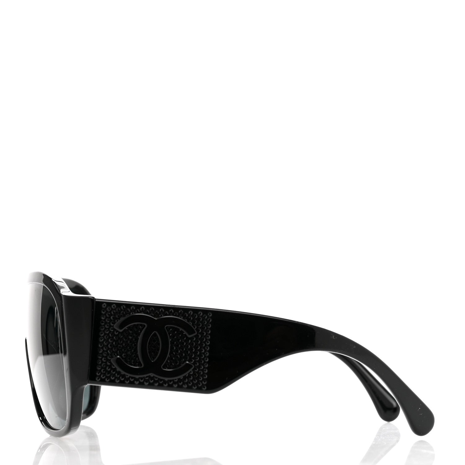 Chanel Acetate Crystal CC Shield Sunglasses 5466-B-A Black 3 of 6