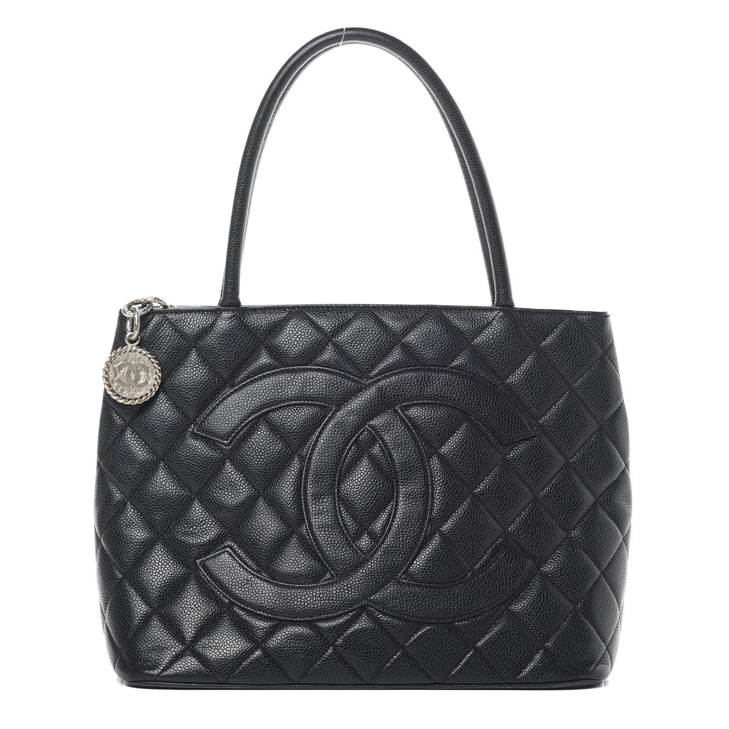 Caviar Quilted Medallion Tote Black