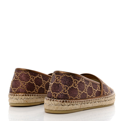 Gucci Lame Nappa GG Monogram Espadrilles 39 Brown Beige Light Bronze 4 of 10