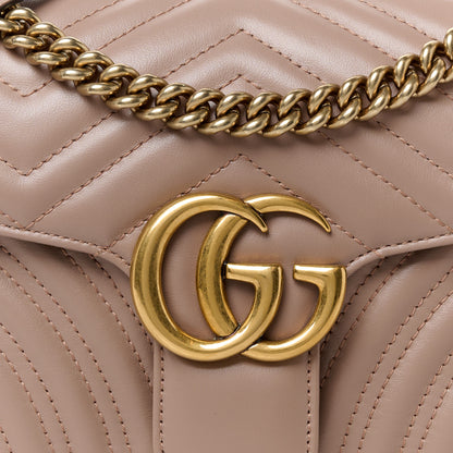 Gucci Calfskin Matelasse Small GG Marmont Shoulder Bag Porcelain Rose 9 of 11