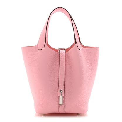 Hermes Taurillon Clemence Picotin Lock 18 PM Rose Sakura 1 of 11
