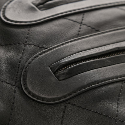 Chanel Calfskin Stitched Double Zip Hobo Black 12 of 14