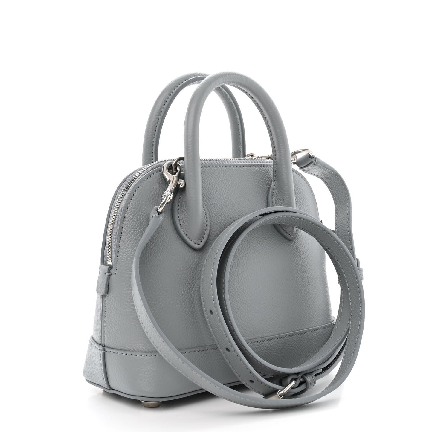 Grained Calfskin XXS Ville Top Handle Bag Bleu Acier