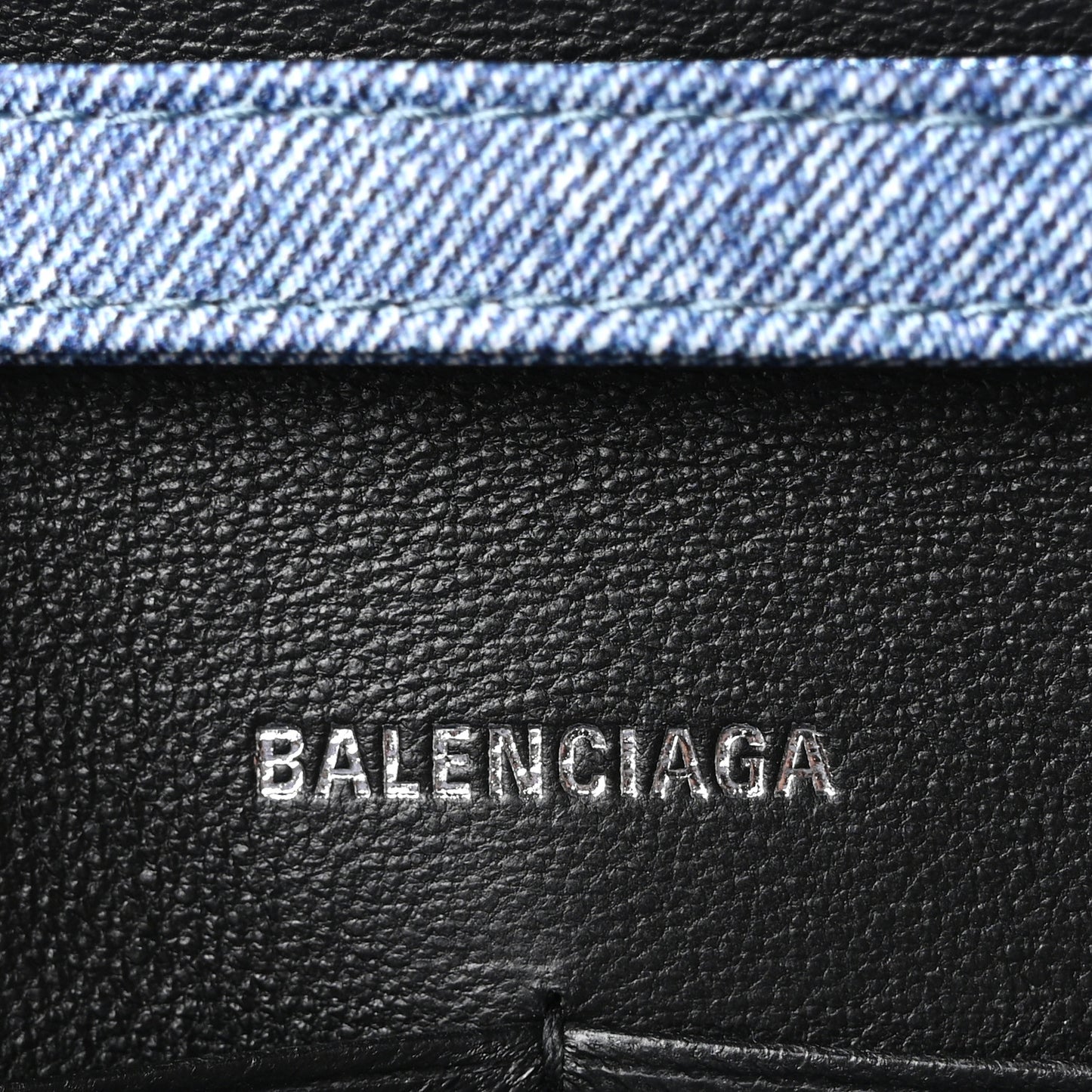 Nappa Denim Printed Hourglass Chain Bag Denim Blue