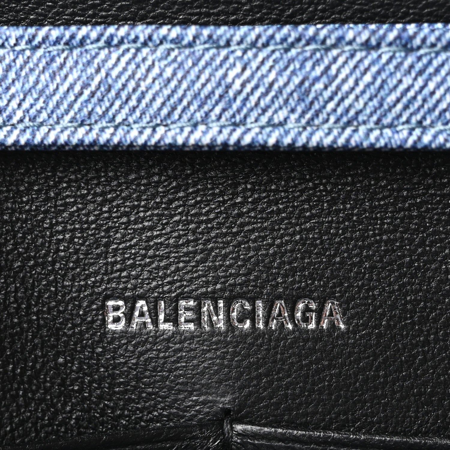 Balenciaga Nappa Denim Printed Hourglass Chain Bag Denim Blue 6 of 9