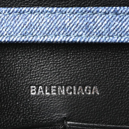 Balenciaga Nappa Denim Printed Hourglass Chain Bag Denim Blue 6 of 9