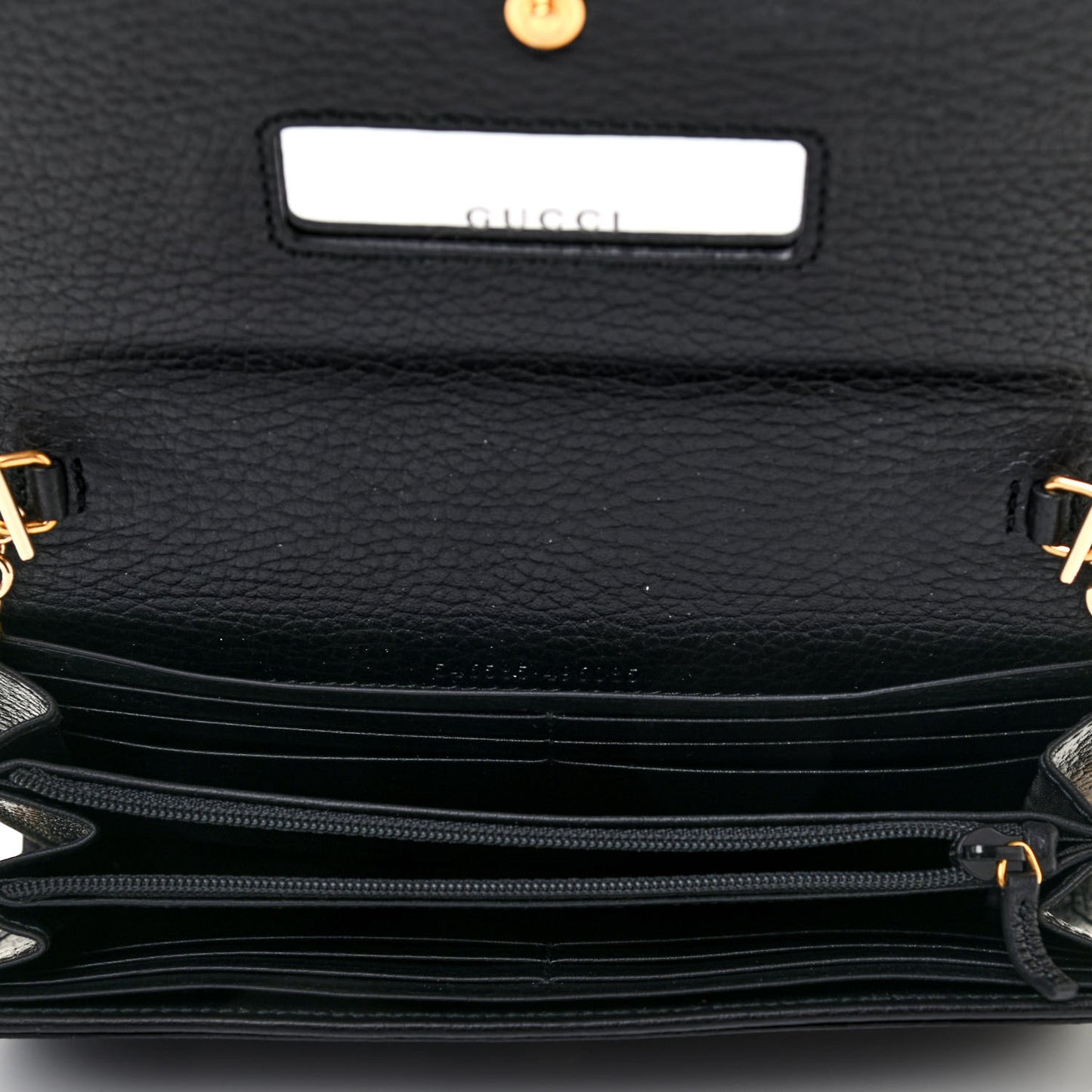 Calfskin Petite GG Marmont Wallet Chain Bag Black