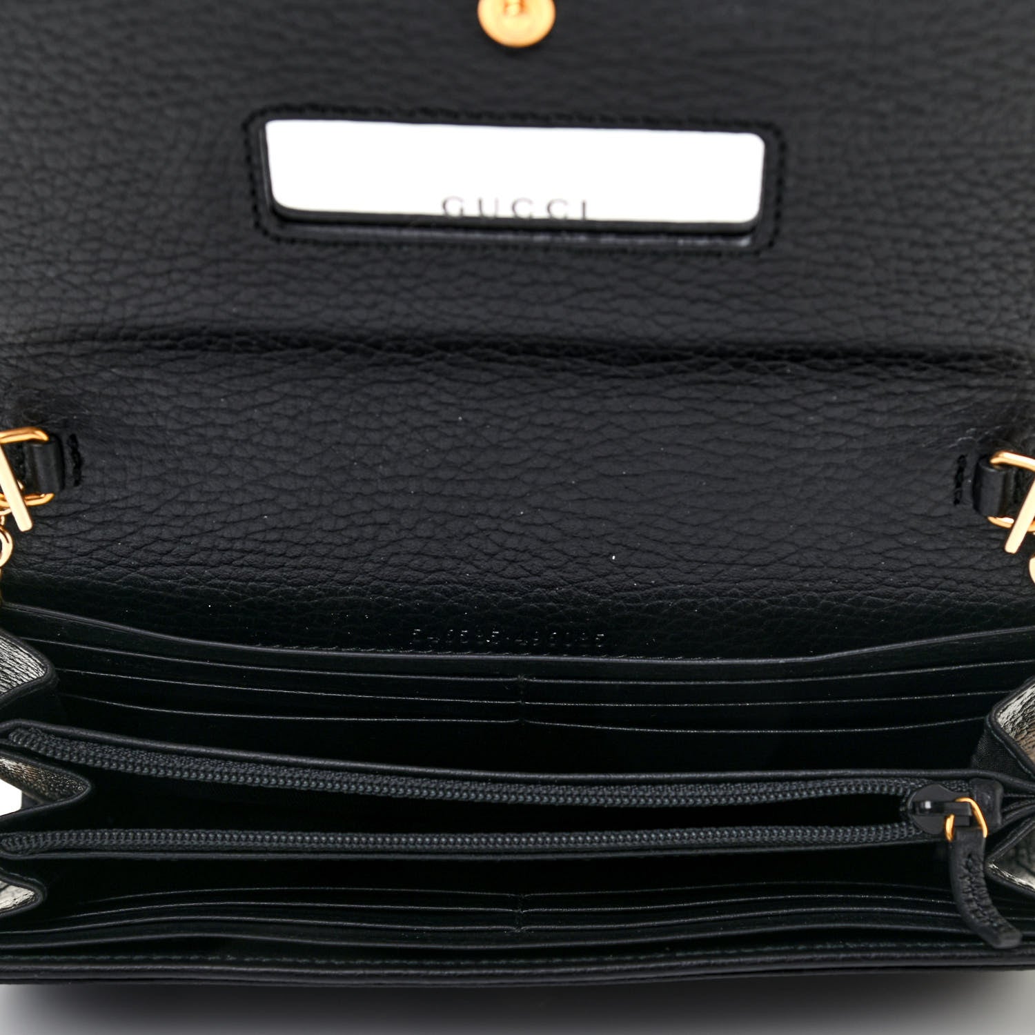 Gucci Calfskin Petite GG Marmont Wallet Chain Bag Black 4 of 7
