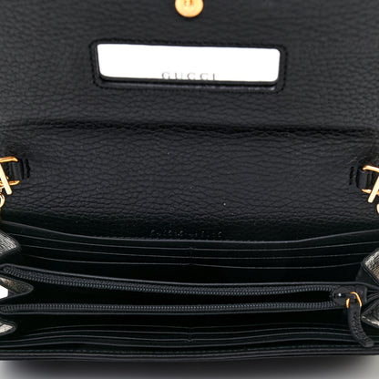 Gucci Calfskin Petite GG Marmont Wallet Chain Bag Black 4 of 7