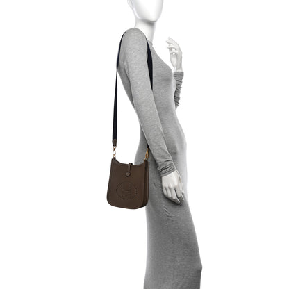 Hermes Taurillon Clemence Amazone Evelyne TPM Etoupe Bleu Indigo 2 of 11