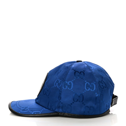 Gucci Econyl Nylon Monogram Off The Grid Baseball Hat XL Orient Blue Black 3 of 7