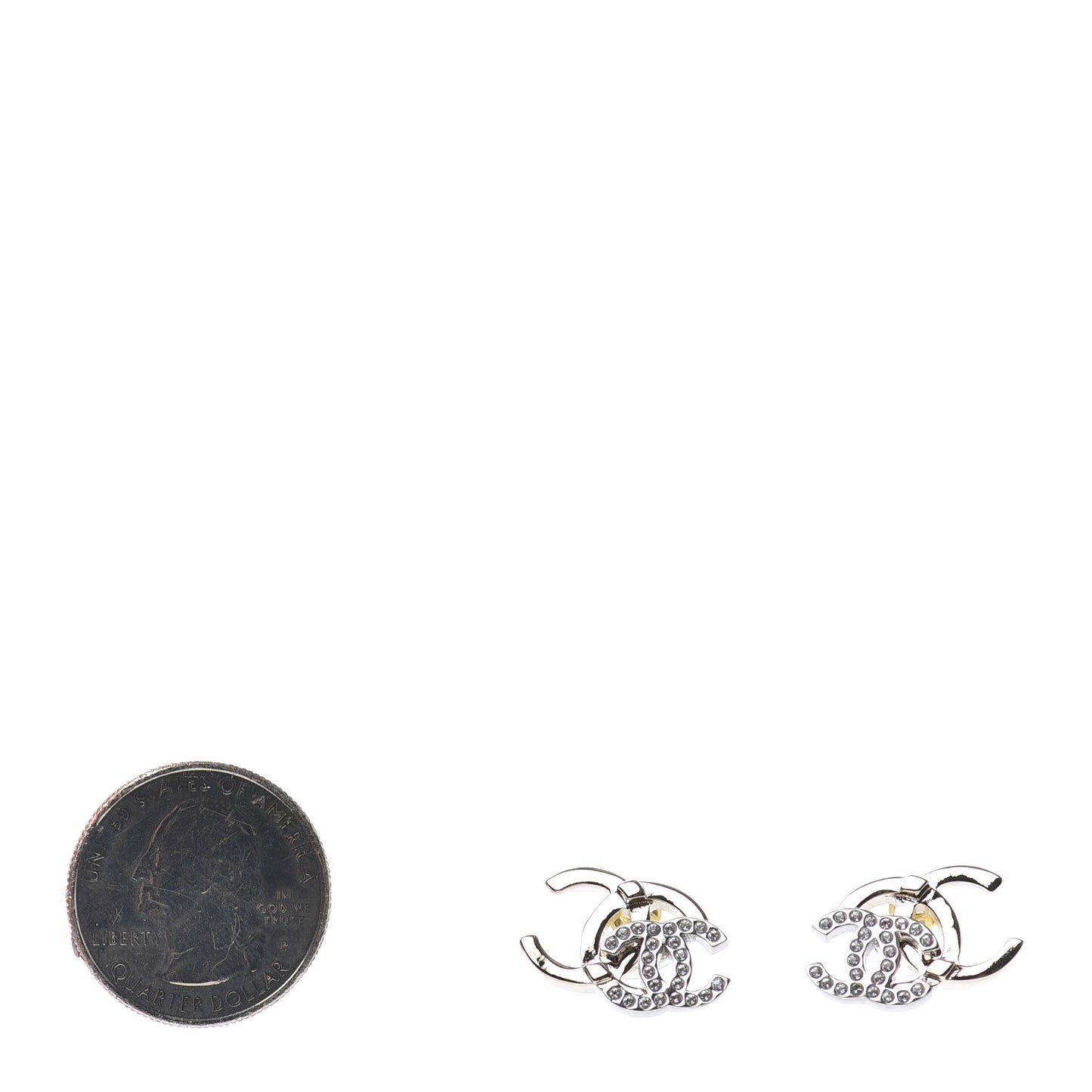 Crystal Double CC Earrings Gold Silver