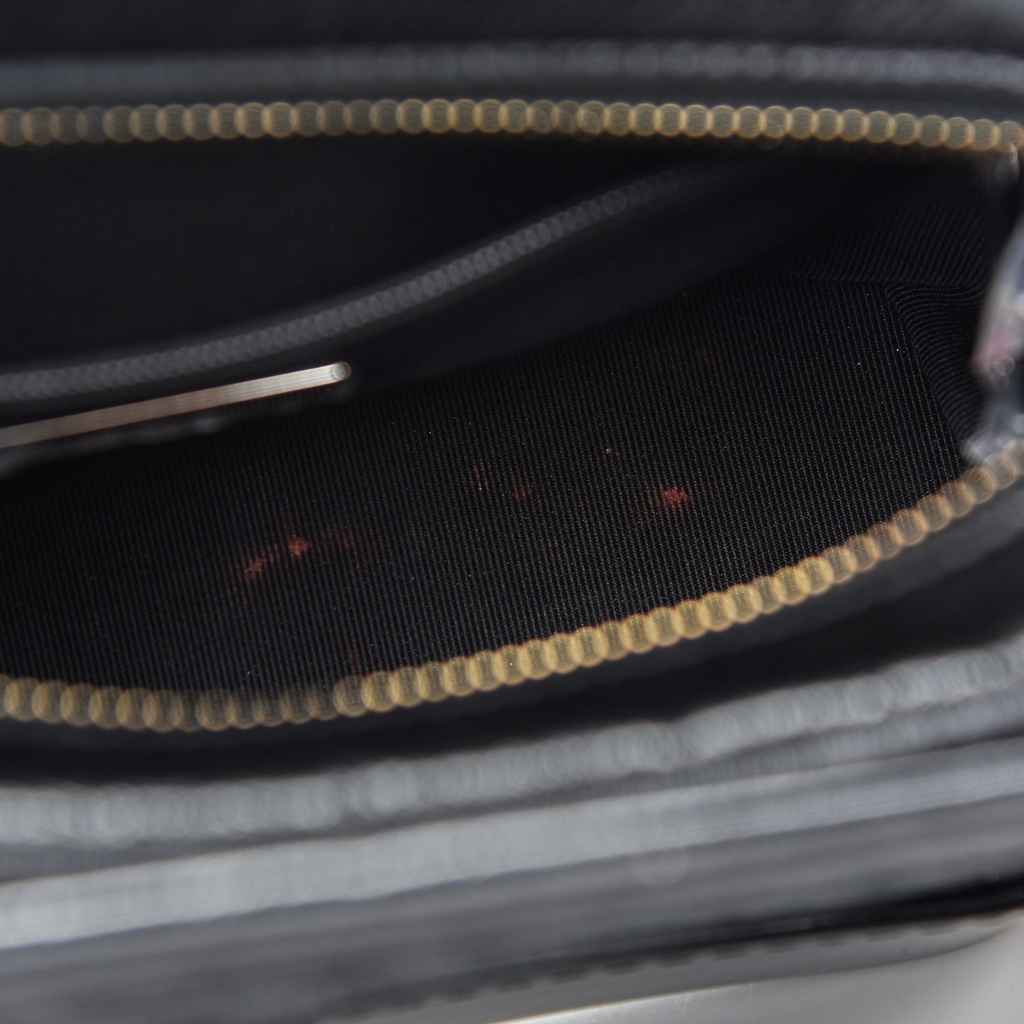 Calfskin Wool Felt Embossed Small Gabrielle Logo Hobo Black