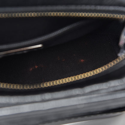 Chanel Calfskin Wool Felt Embossed Small Gabrielle Logo Hobo Black 13 of 13
