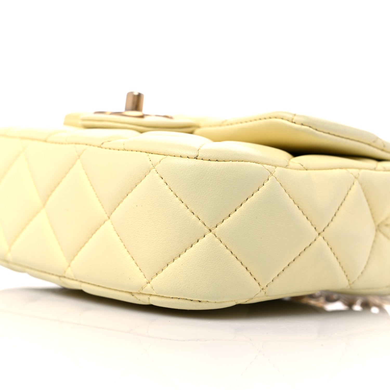 Chanel Lambskin Quilted Enamel Chain Mini Flap Yellow 9 of 10