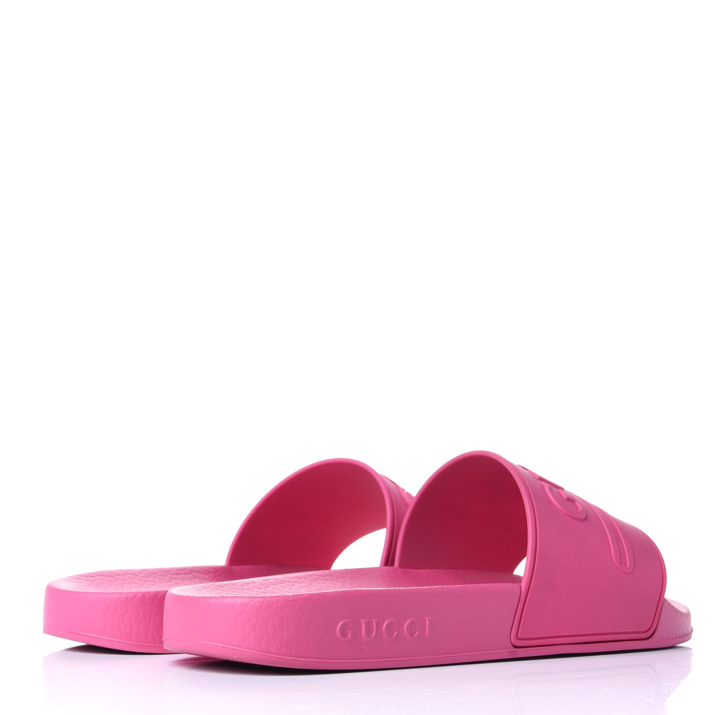 Rubber Logo Stamped Mens Slide Sandals 9 Fuchsia