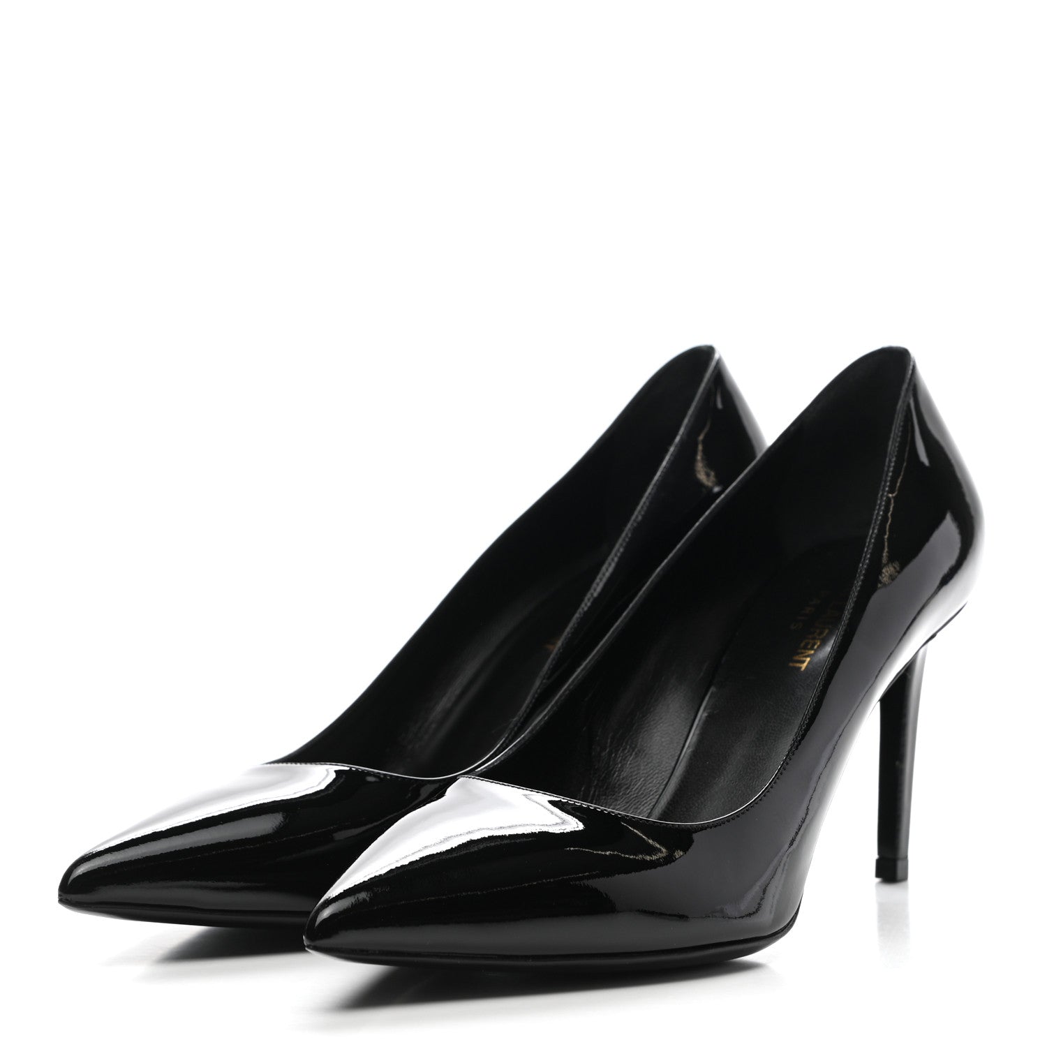 Saint Laurent Patent Calfskin Anja 85 Pumps 40.5 Black 3 of 11