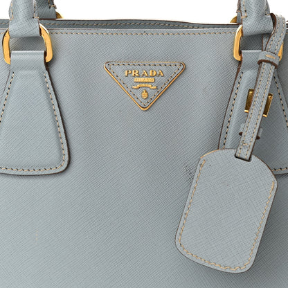 Prada Saffiano Small Galleria Bi-color Double Zip Tote White Astrale 9 of 18