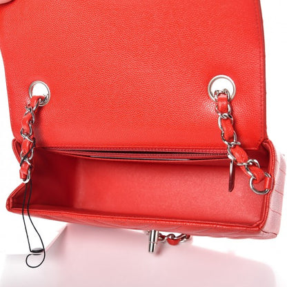 Chanel Caviar Chevron Quilted Mini Rectangular Flap Red 5 of 9