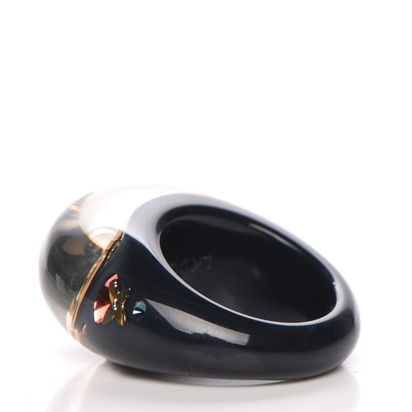 Resin Swarovski Crystal Inclusion Ring M Navy 6.5