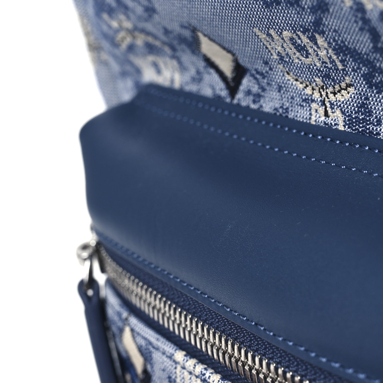 MCM Jacquard Monogram Small Backpack Blue 10 of 10