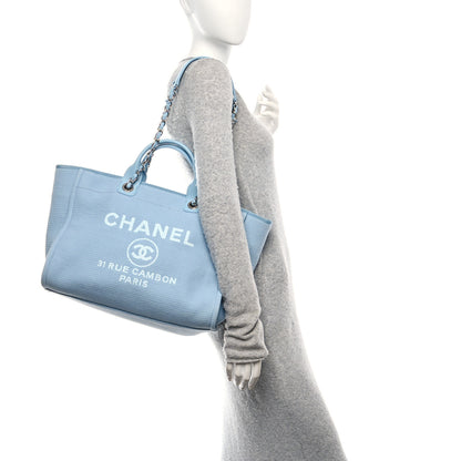 Chanel Mixed Fibers Medium Deauville Tote Light Blue 2 of 11