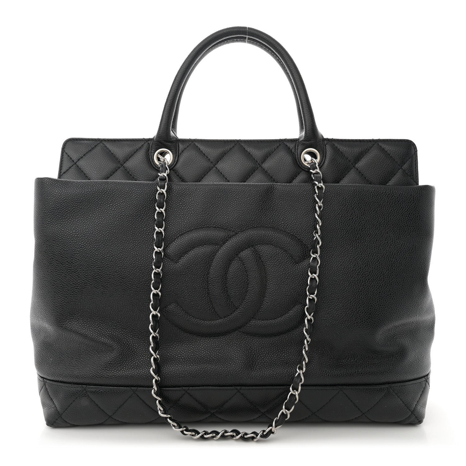 Chanel Caviar Large Soft CC Top Handle Tote Black 1 of 13