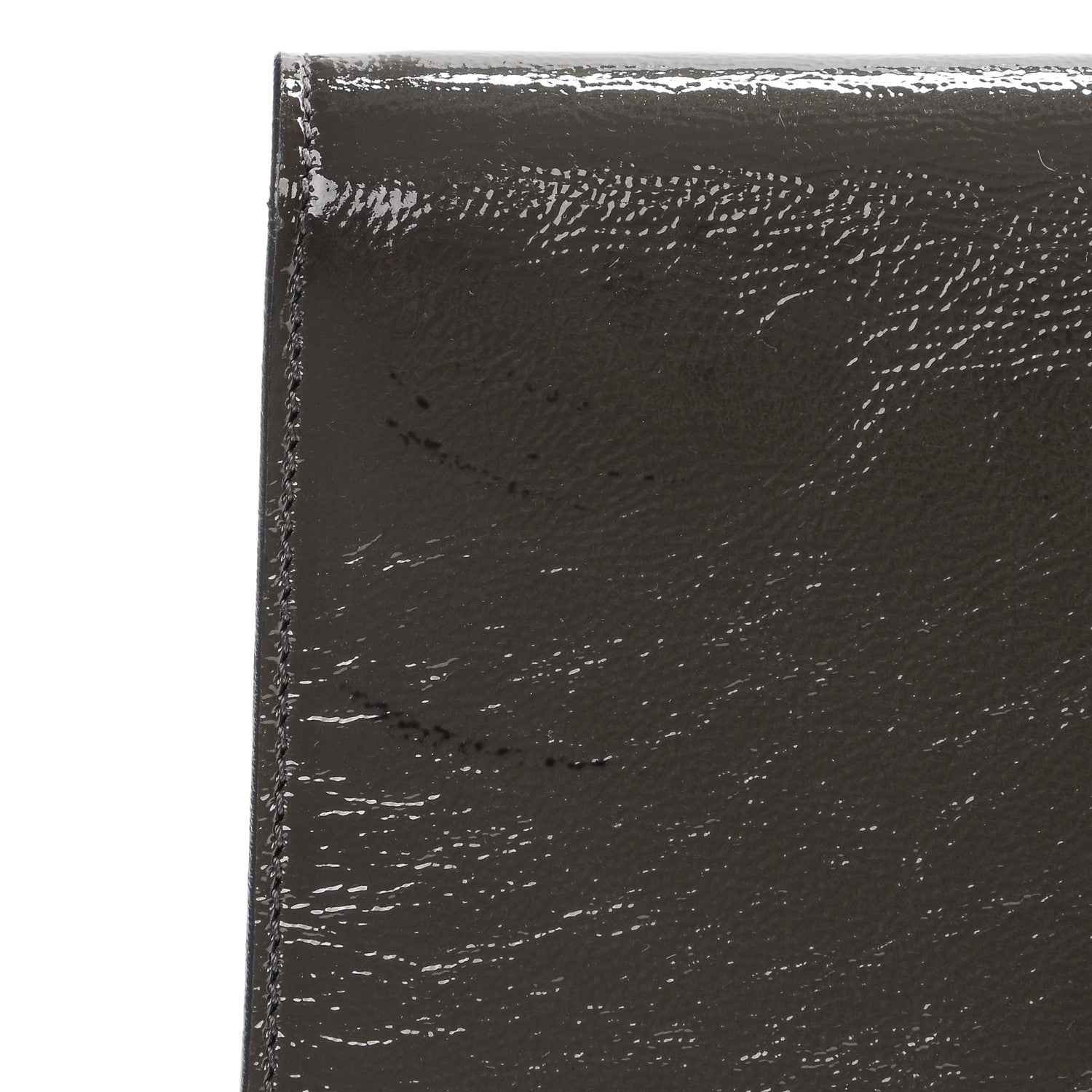 Saint Laurent Textured Patent Monogram Large Belle de Jour Clutch Grey 15 of 15