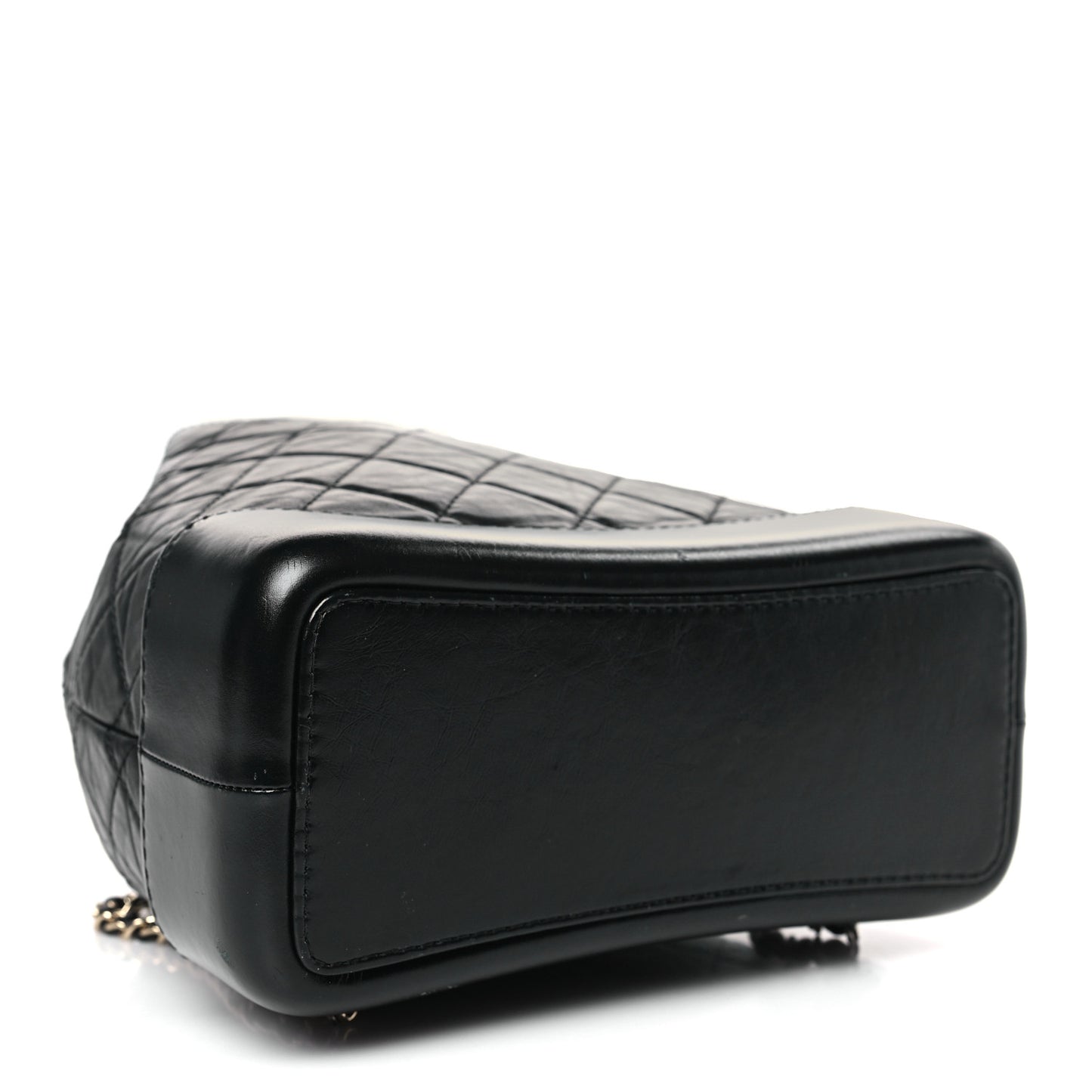Aged Calfskin Quilted Small Gabrielle Backpack Black
