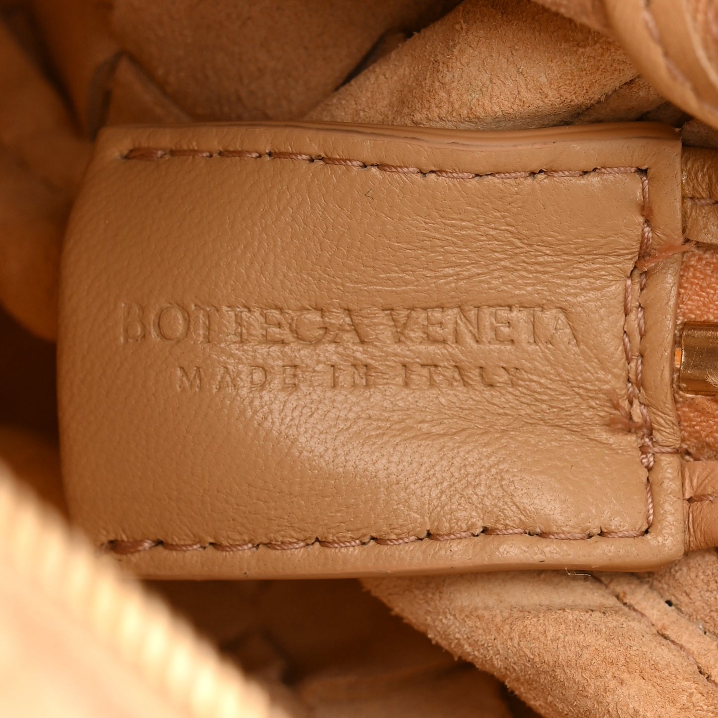 Nappa Intrecciato Mini Loop Camera Bag Almond