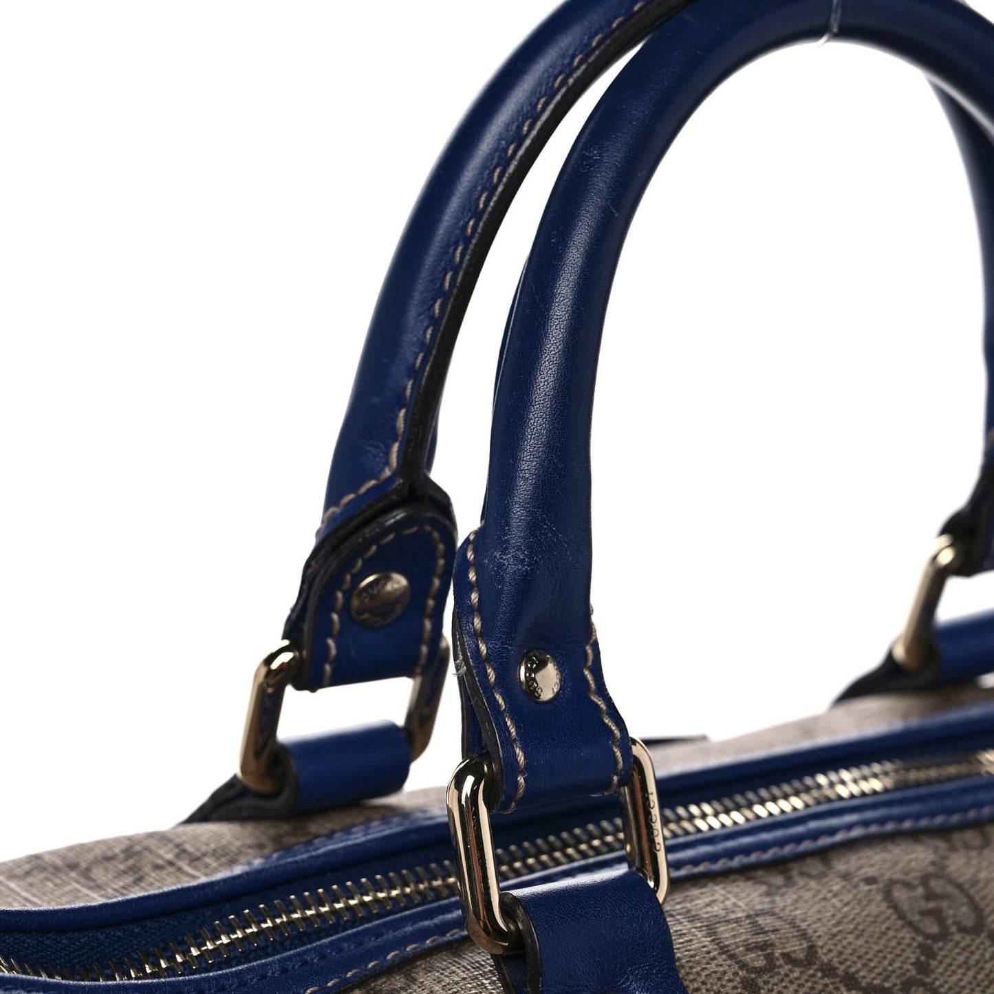 GG Plus Monogram Medium Boston USA Flag Unicef Duffle Blue