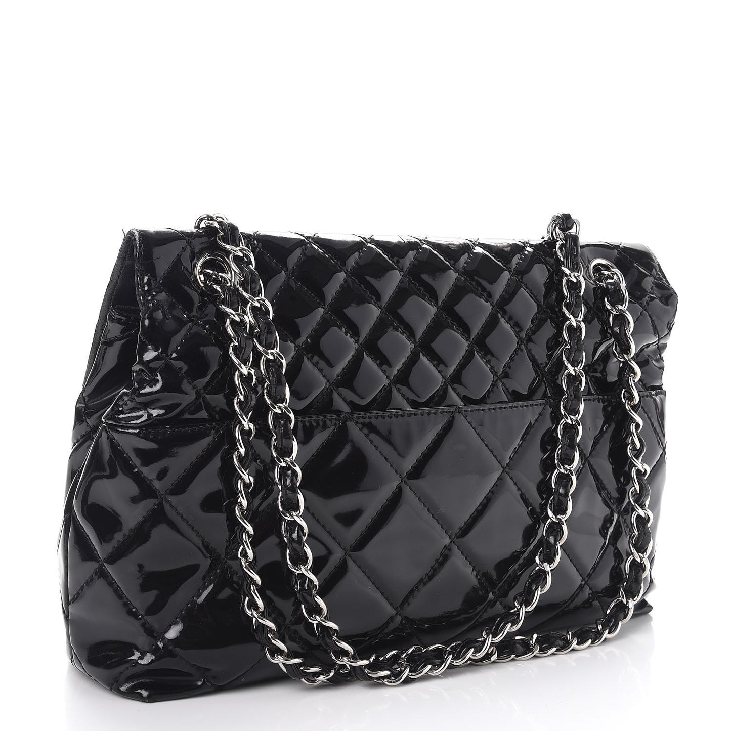 Vinyl Quilted In the Business Flap Bag Black