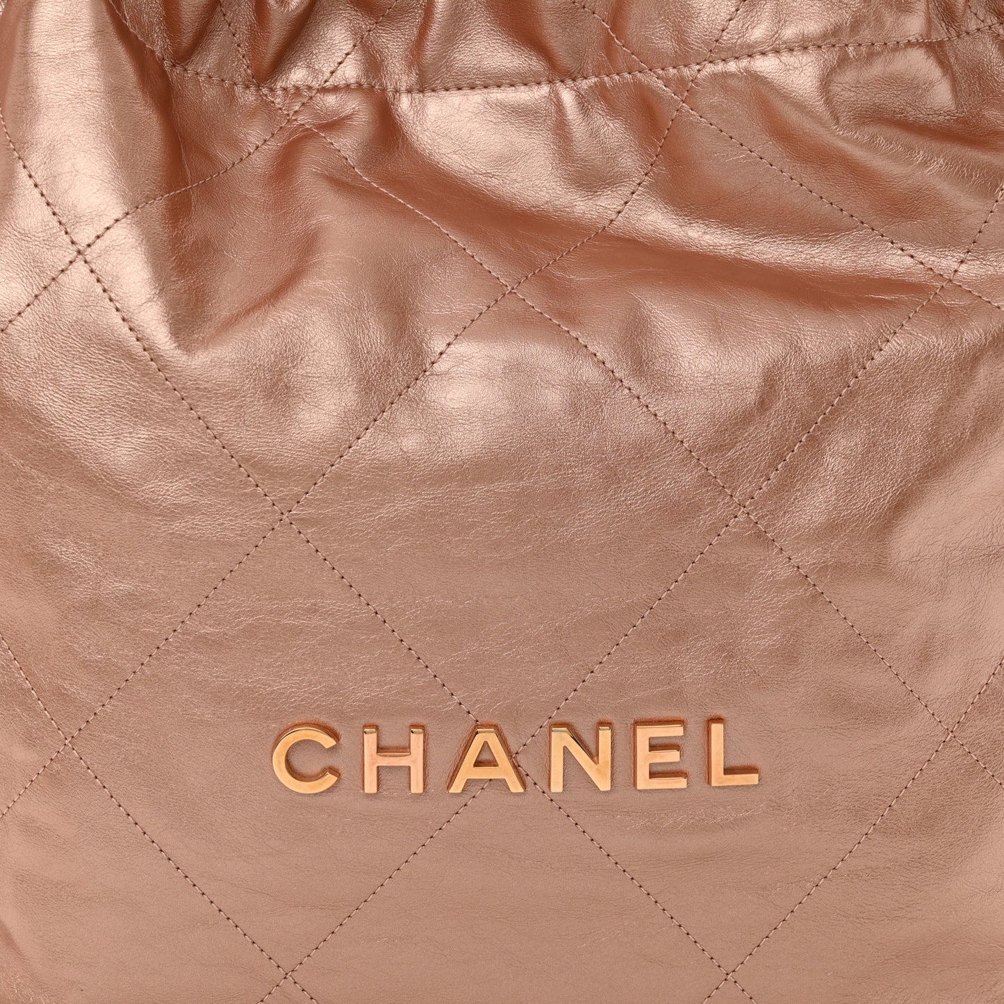 Metallic Calfskin Quilted Chanel 22 Copper