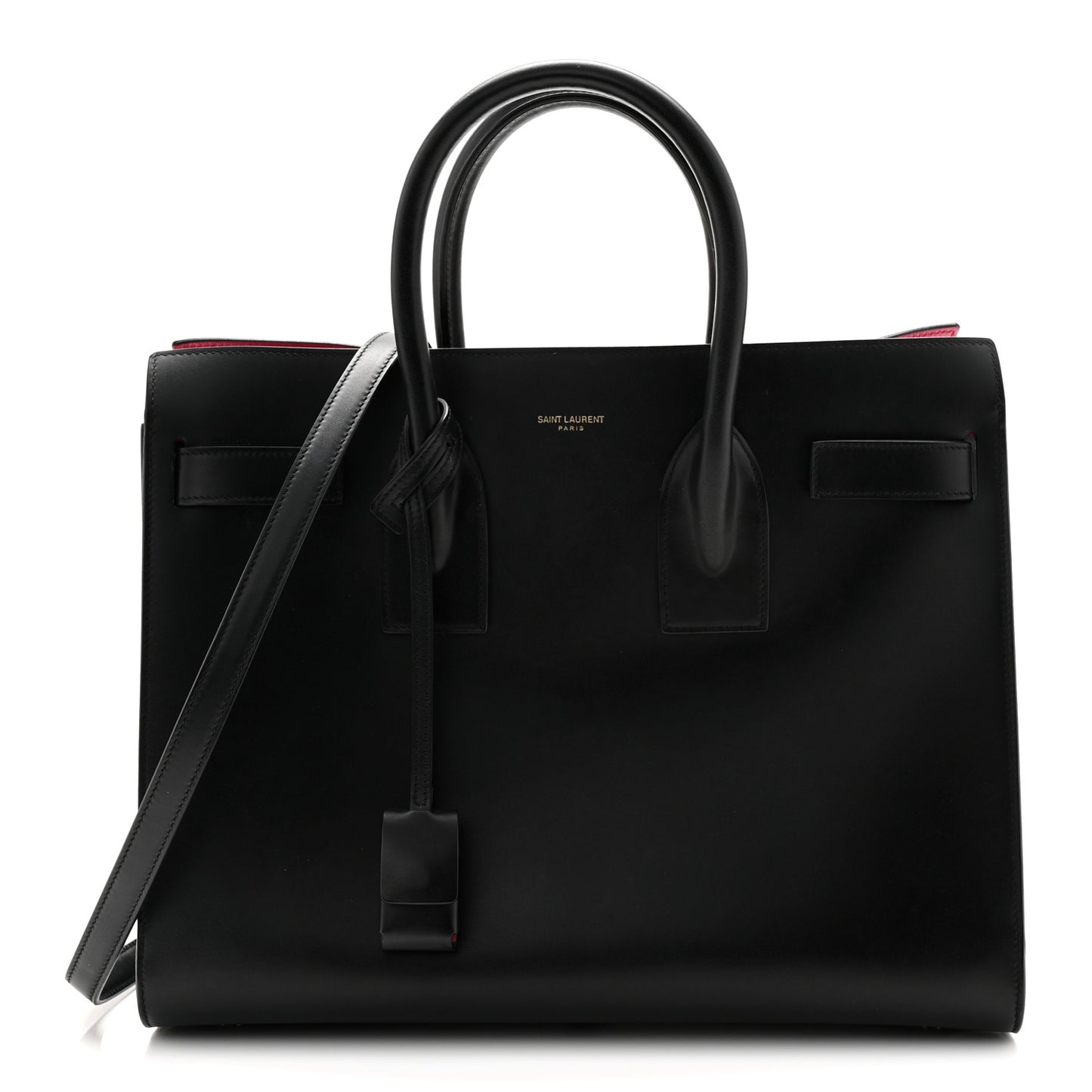 Calfskin Small Sac De Jour Black Fuchsia