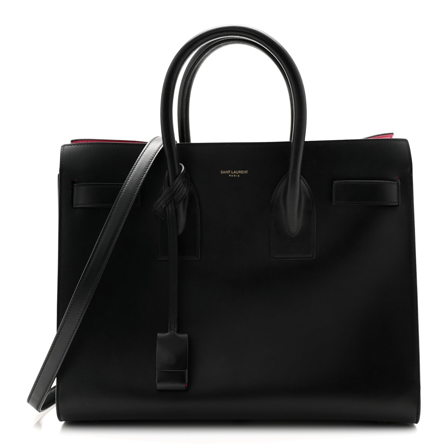 Saint Laurent Calfskin Small Sac De Jour Black Fuchsia 1 of 10