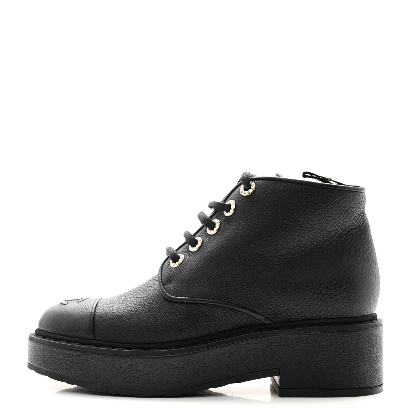 Buffalo Pearl Lace Up CC Combat Short Boots 38 Black