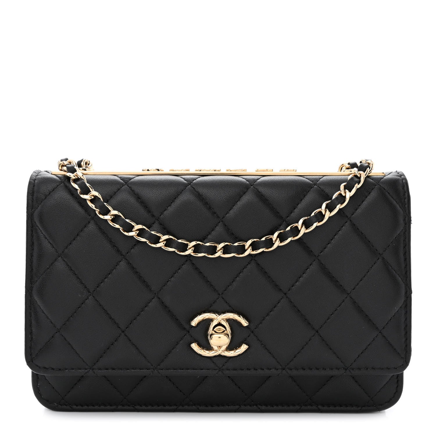 Chanel Lambskin Quilted Trendy CC Wallet On Chain WOC Black 1 of 16