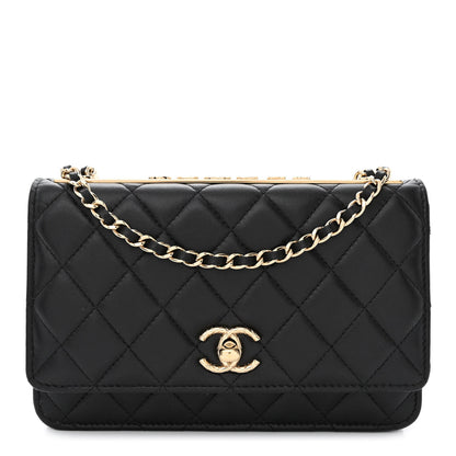 Chanel Lambskin Quilted Trendy CC Wallet On Chain WOC Black 1 of 16