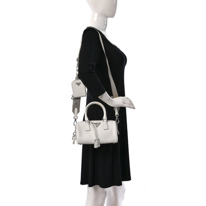 Prada Saffiano Lux Top Handle Crossbody Bag White 2 of 8