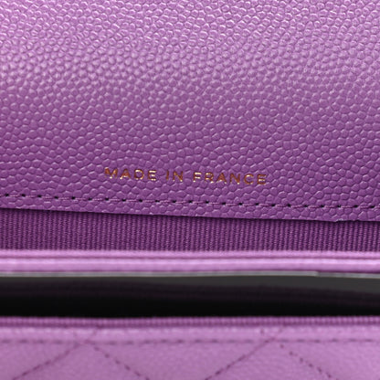 Chanel Caviar Quilted Flap Card Holder Wallet Purple 7 of 9