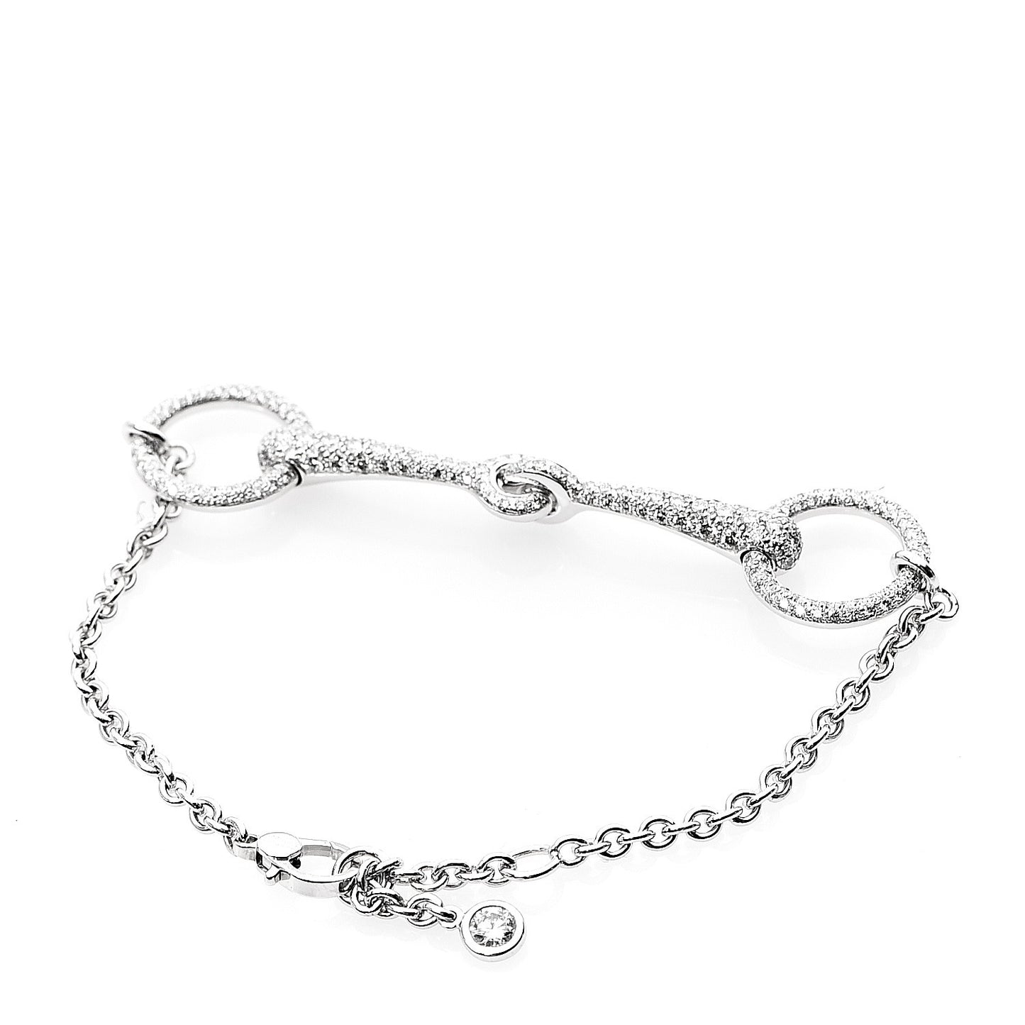 18K White Gold Diamond TPM Filet d'Or Bracelet