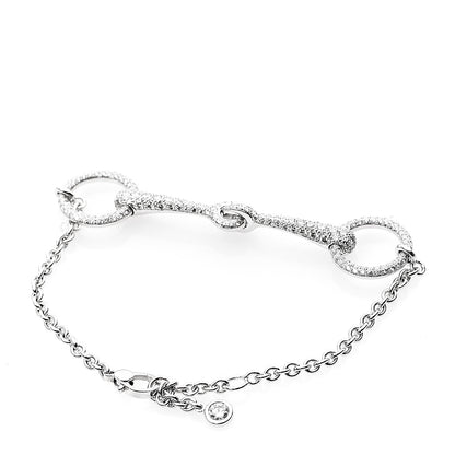 Hermes 18K White Gold Diamond TPM Filet d'Or Bracelet 2 of 5