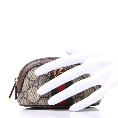 Gucci GG Supreme Monogram Web Ophidia Dome Key Pouch Beige New Acero 2 of 10