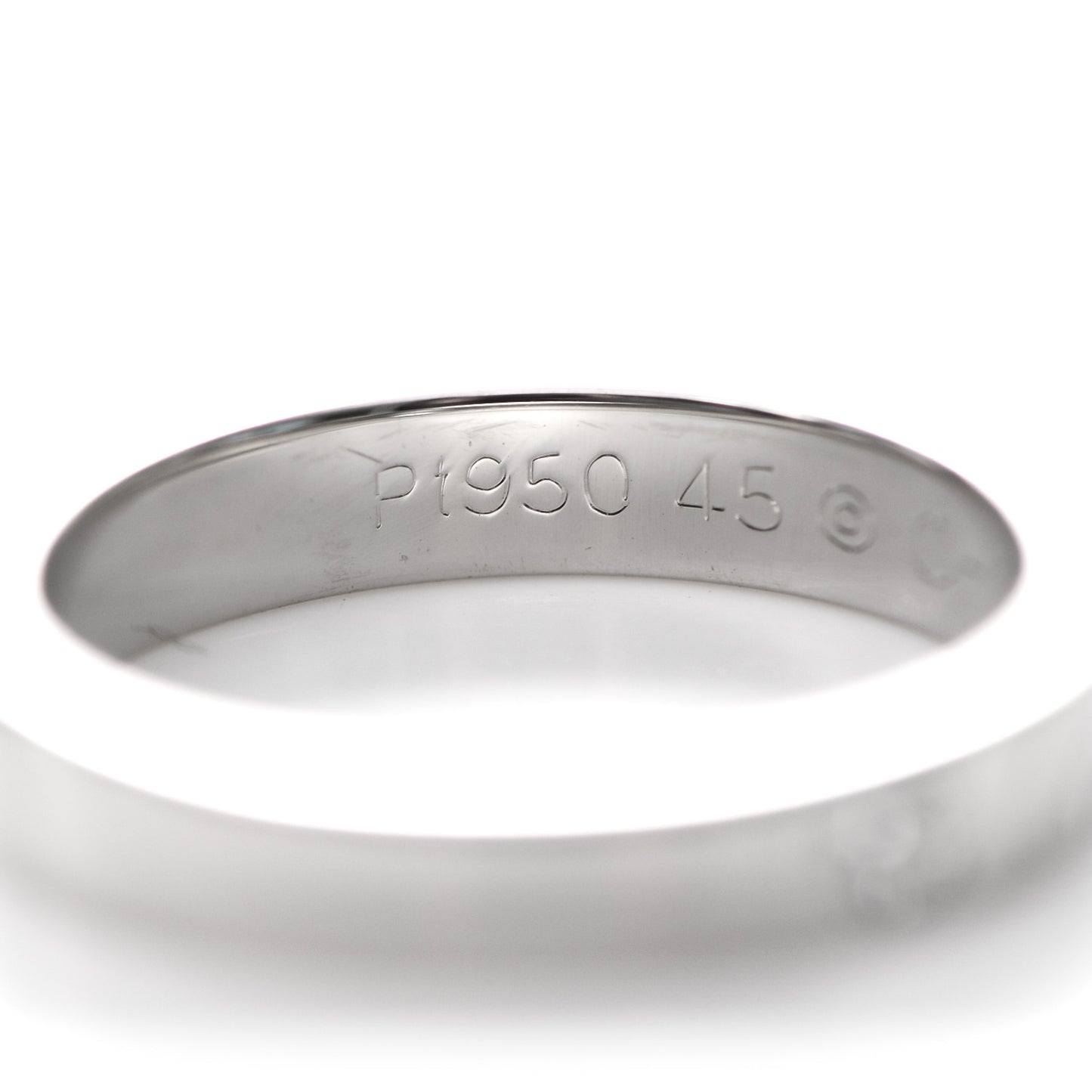 Platinum Diamond 3mm C De Cartier Wedding Band Ring 45 3.25
