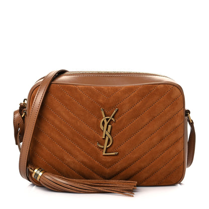 Saint Laurent Suede Matelasse Monogram Lou Camera Bag Cinnamon 1 of 10