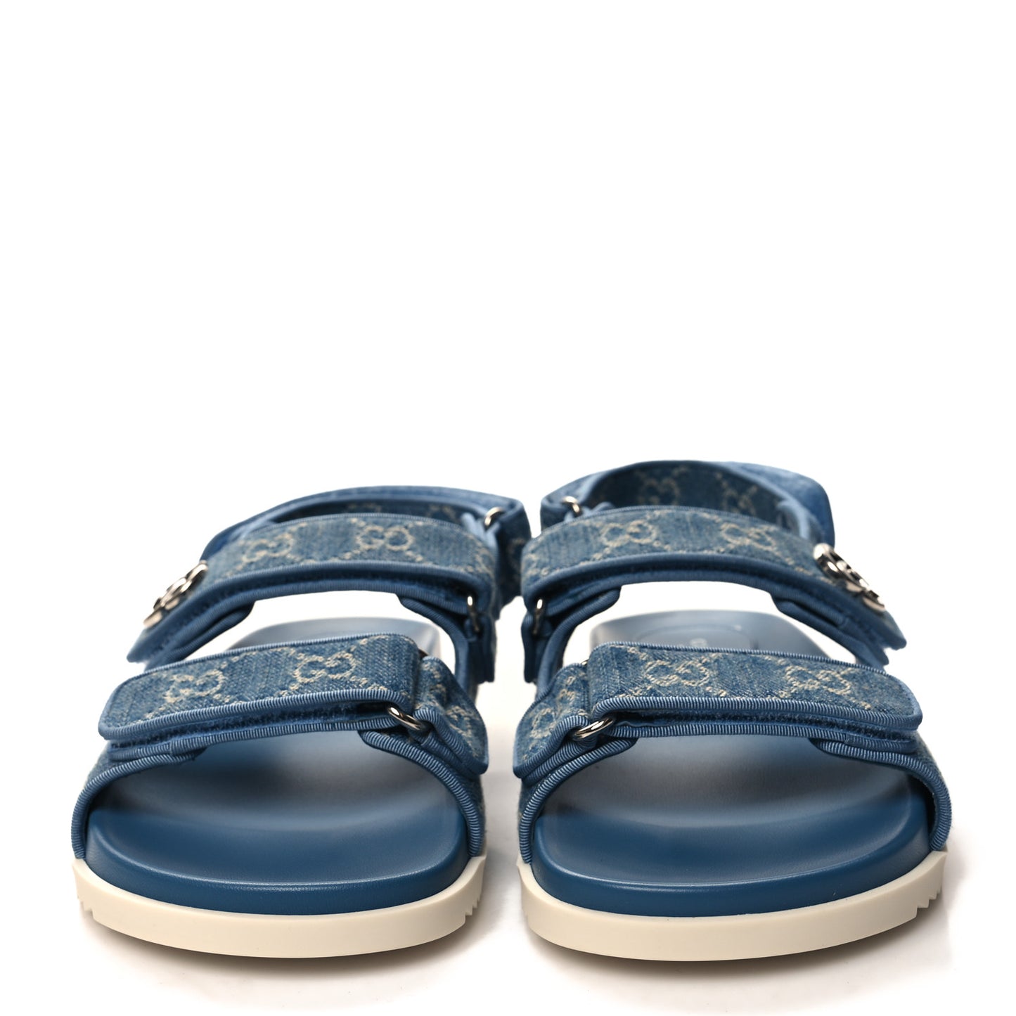 Monogram Denim Double G Womens Dad Sandals 39 Light Blue