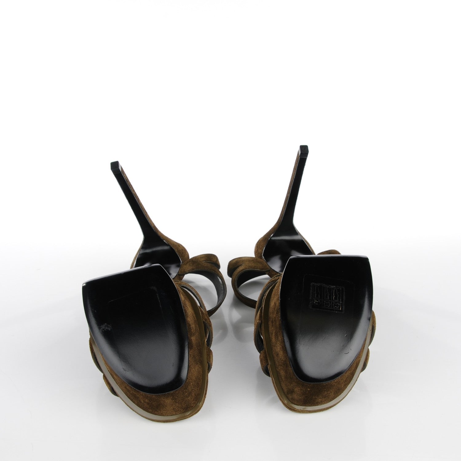 Saint Laurent Suede Bianca 105 Platform Sandals 42 Sage 6 of 9